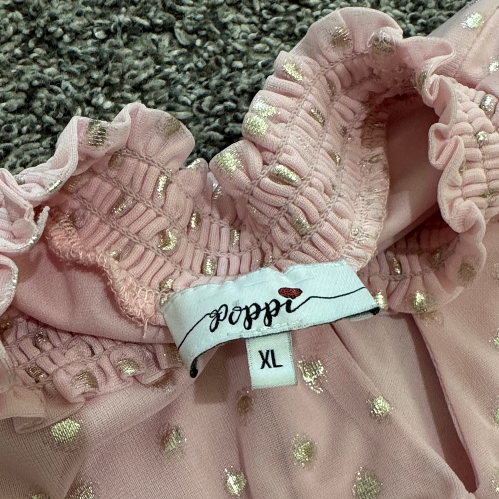 Pink Ruffled Ladies Top - Picture 2 of 3